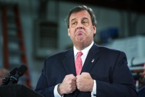 New Jersey Governor Chris Christie gestures as he speaks to media and homeowners about the ongoing recovery from Hurricane Sandy in Manahawkin, New Jersey January 16, 2014. REUTERS/Lucas Jackson (UNITED STATES - Tags: POLITICS DISASTER PROFILE TPX IMAGES OF THE DAY)