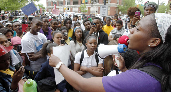 Camden students walk out to protest layoffs